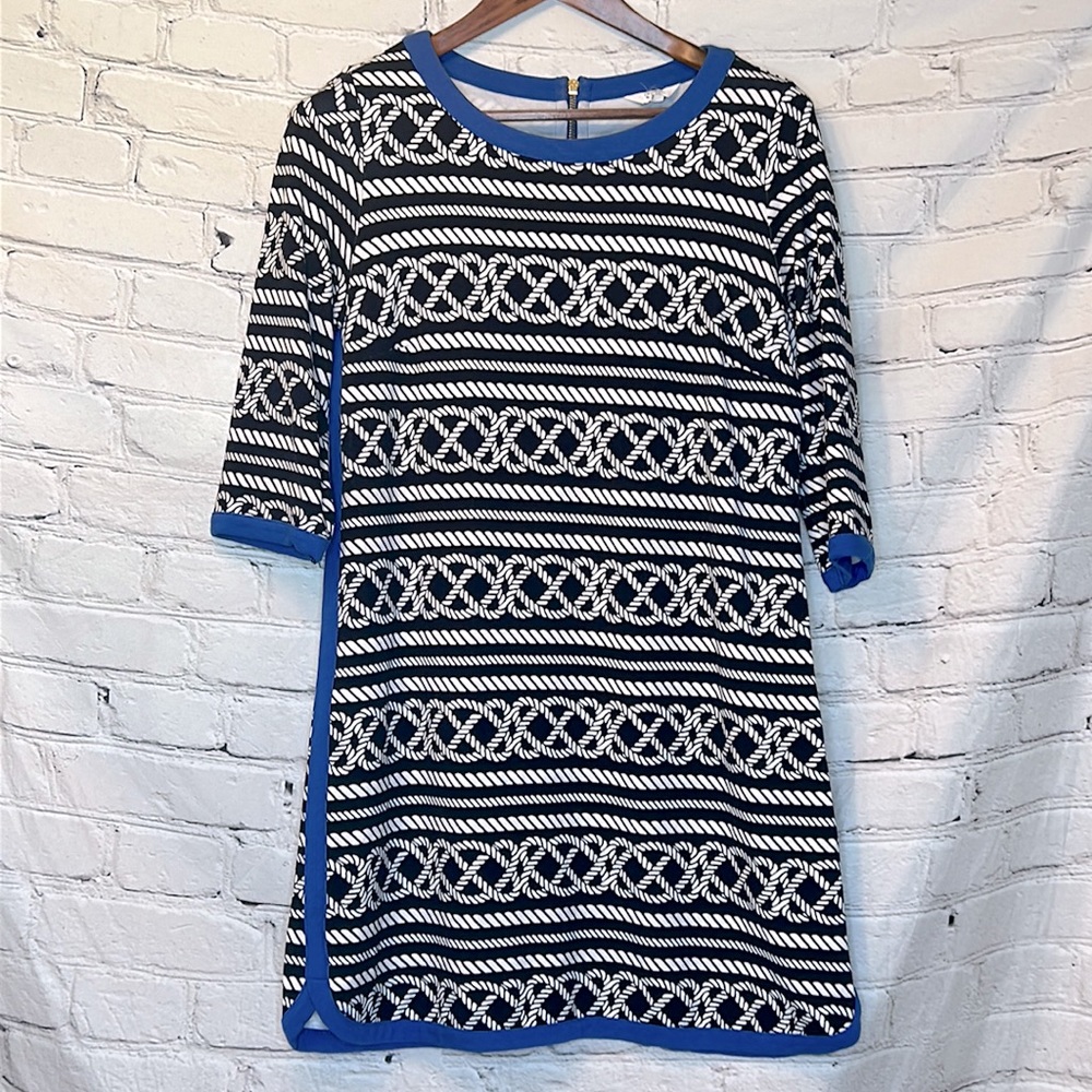 Crown & Ivy Blue & White Nautical Rope Dress Size Medium Excellent Condition